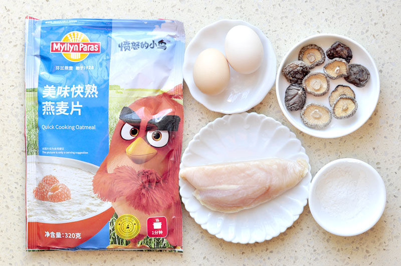 燕麥香菇雞丁窩蛋粥